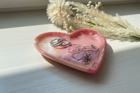Epoxidharz Schmuckschale - in Pink Marmoroptik - Geschenkidee zum Valentinstag