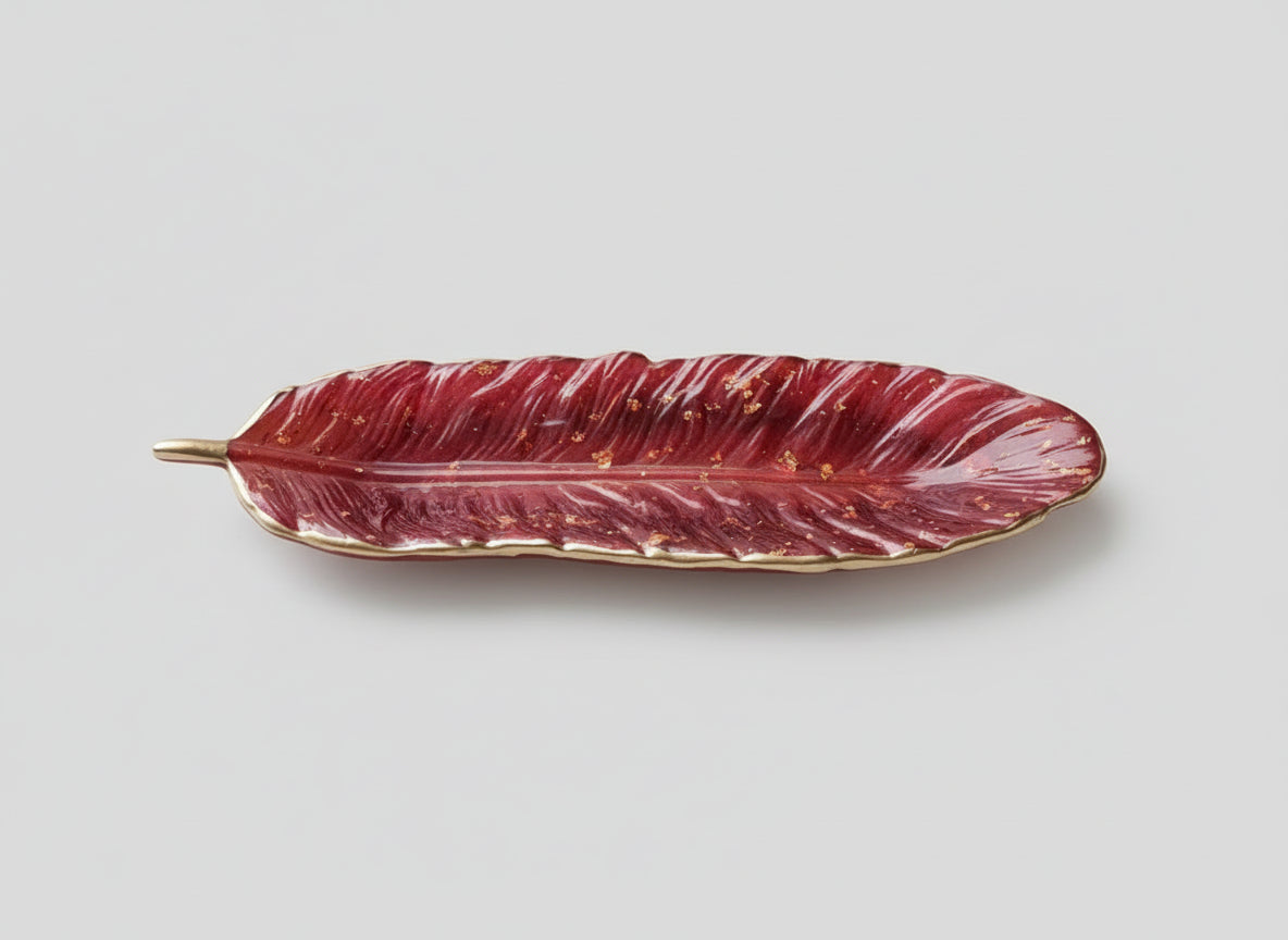 Deko-Tablett Epoxidharz Federstil - für Schmuck und Accessoires