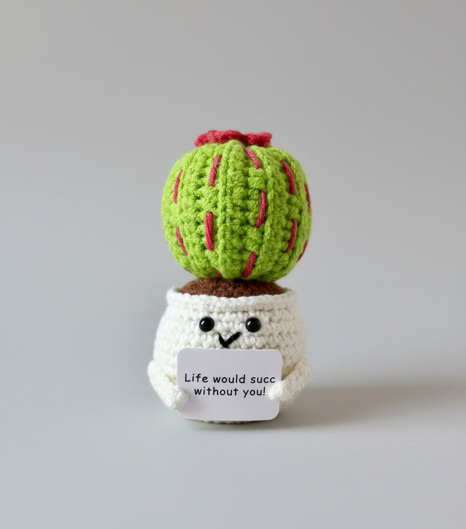 Gehäkelter Kaktus im Topf | Emotional Support Cactus | Motivationsgeschenk