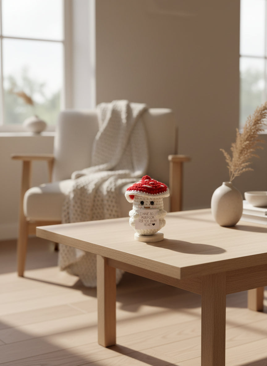 Gehäkelter Pilz | Positive Mushroom im Wohnzimmer