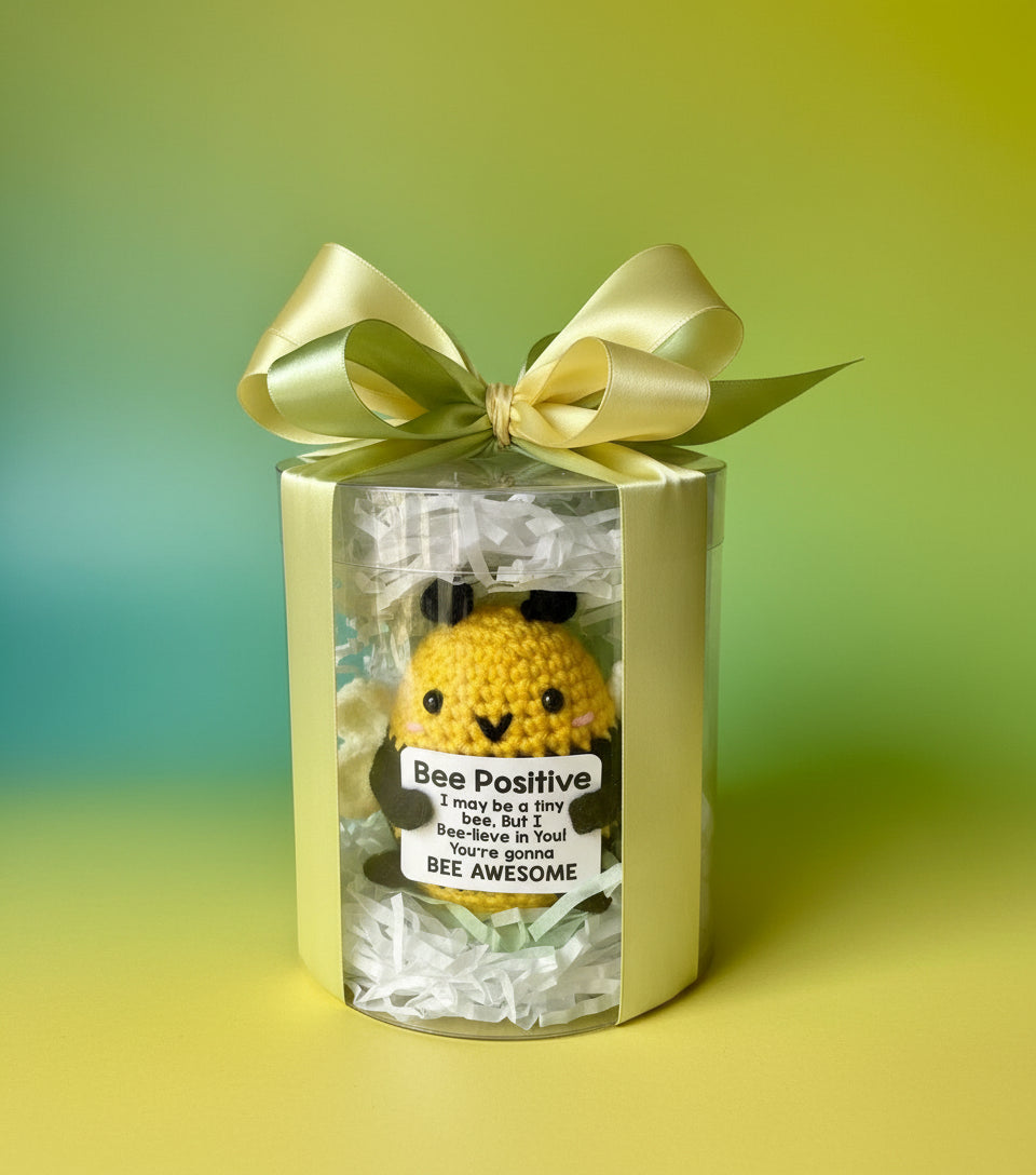 Gehäkelte Biene | Positive Bee | Motivationsgeschenk
