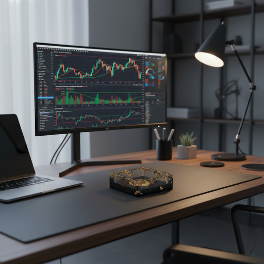 Krypto Aschenbecher aus Epoxidharz - handgefertigt mit Bitcoin Symbol
