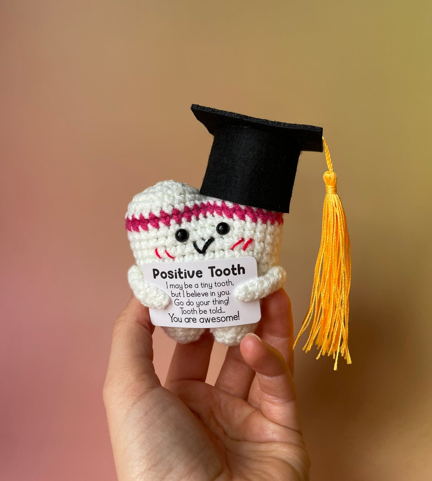 Gehäkelte Zahn-Figur | Abschlussgeschenk Zahnmedizin | Personalisierbar