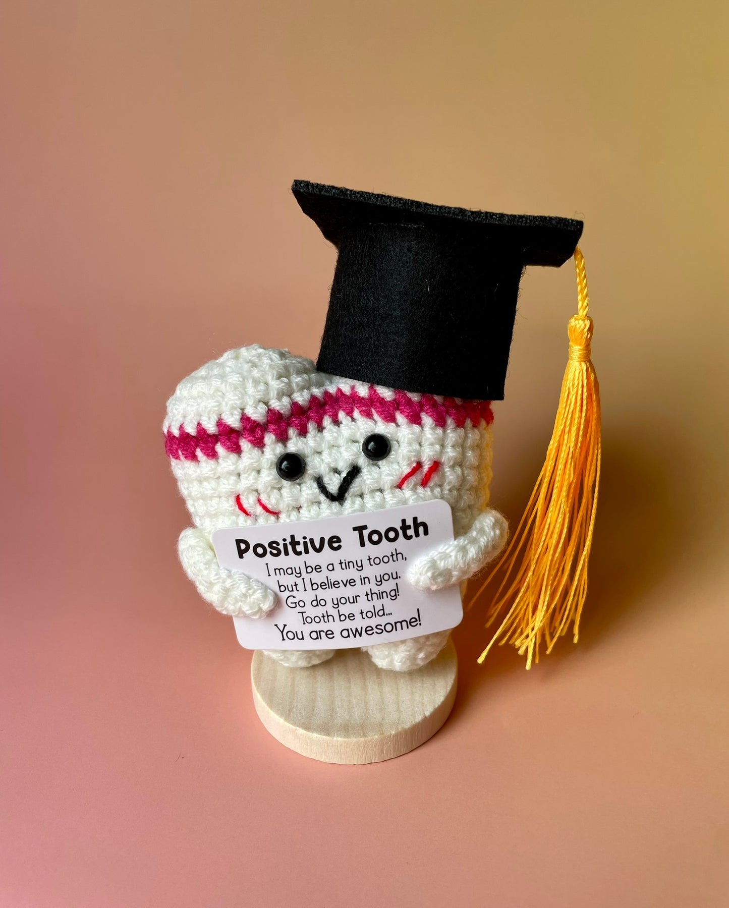 Gehäkelte Zahn-Figur | Abschlussgeschenk Zahnmedizin | Personalisierbar