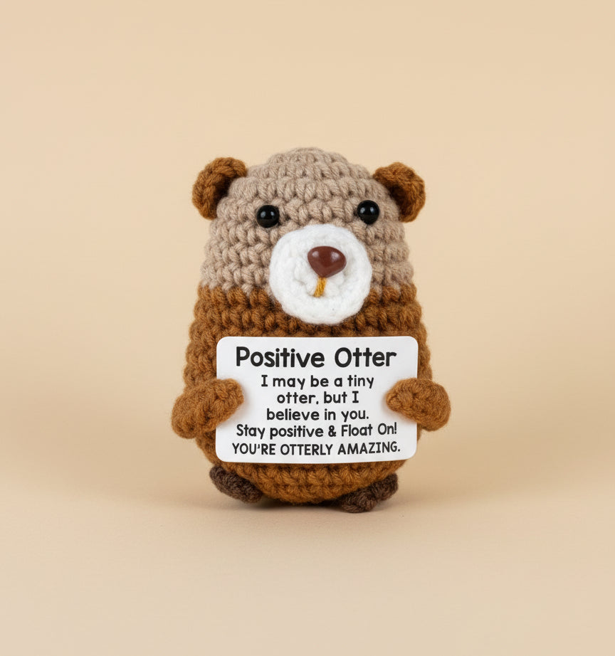 Gehäkelter Otter - Positive Otter Motivationsgeschenk mit positiver Botschaft
