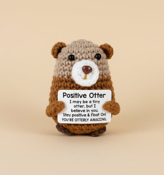 Gehäkelter Otter - Positive Otter Motivationsgeschenk mit positiver Botschaft
