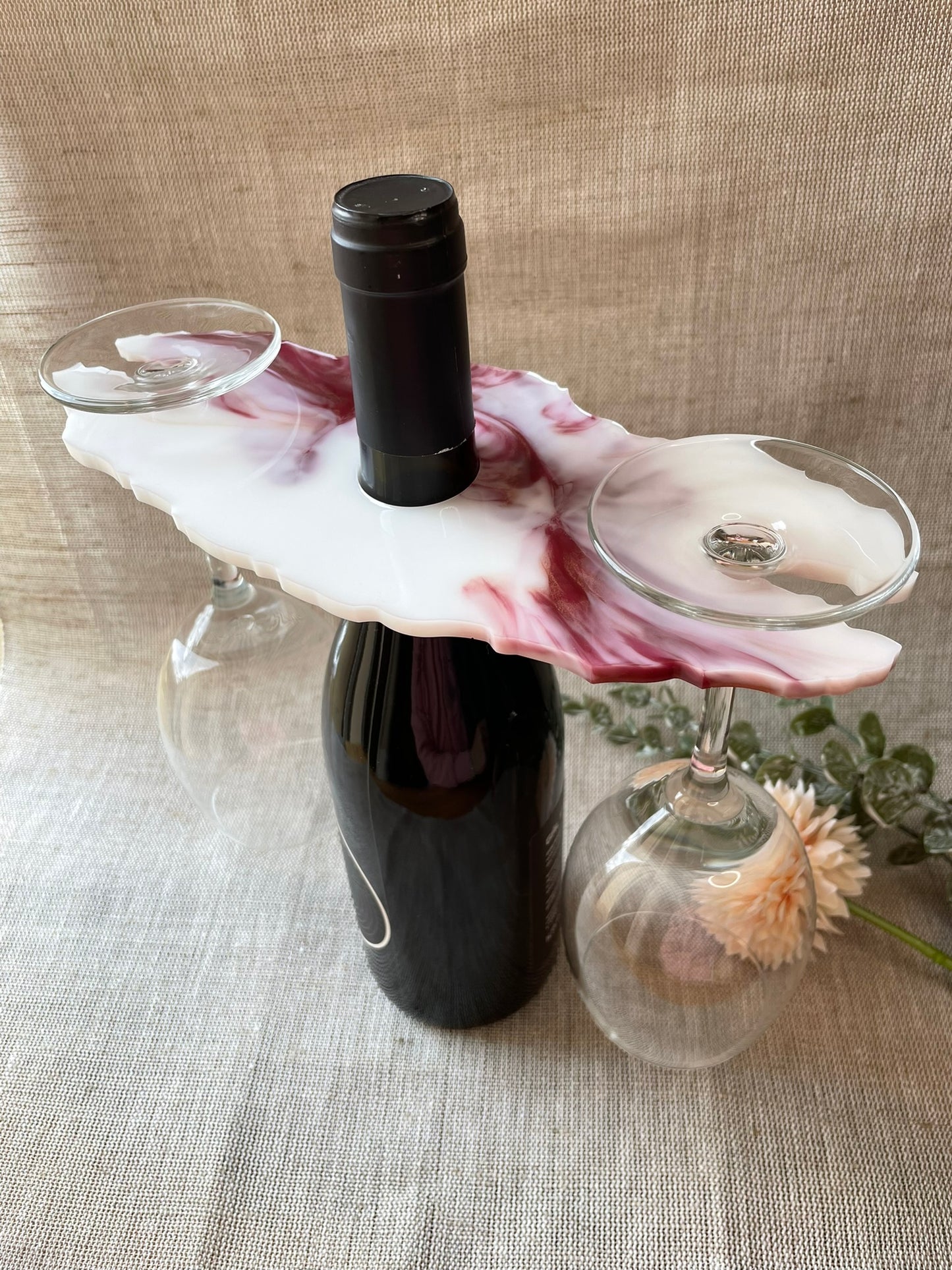 Wine Butler Epoxidharz | Handgefertigt | Weinglashalter | Hochzeitsgeschenk