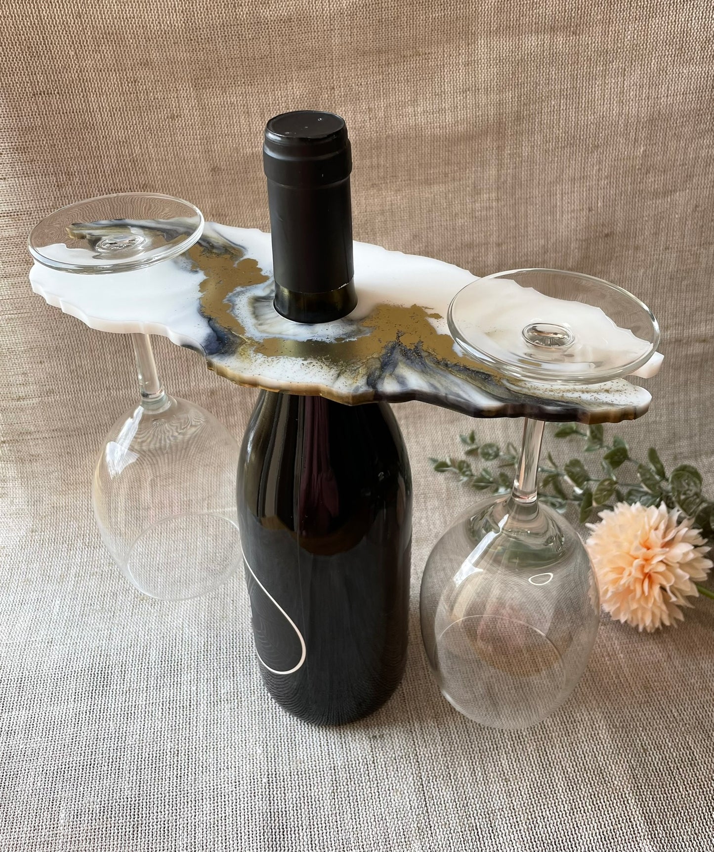 Wine Butler Epoxidharz | Handgefertigt | Weinglashalter | Hochzeitsgeschenk