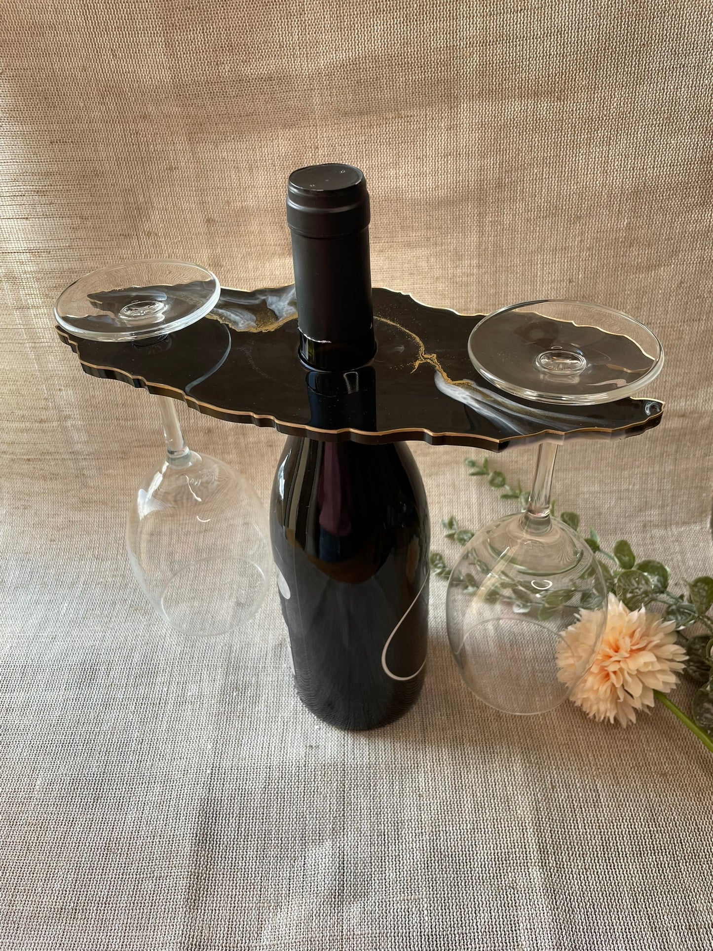 Wine Butler Epoxidharz | Handgefertigt | Weinglashalter | Hochzeitsgeschenk