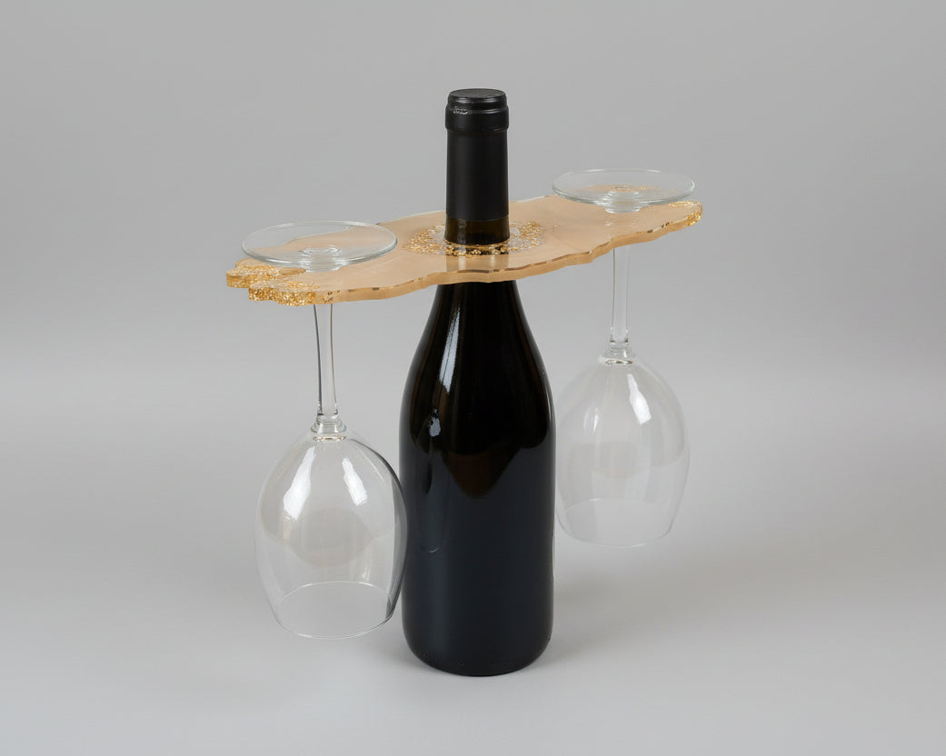 Weinglashalter Epoxidharz - Gold-Beige 