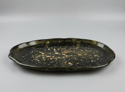Elegantes Deko-Tablett Epoxidharz 28x16 cm | Gold-Details | 12 Designs