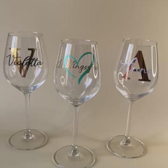 Video über 3 Weingläser personalisiert mit hochwertiger Vinylfolie 