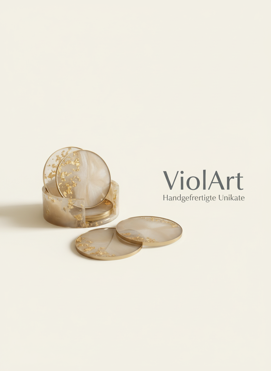 ViolArt Untersetzer Banner - 6er Set, Beige 